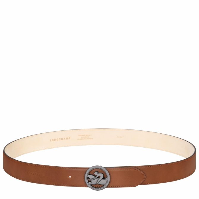 Men Belts | Longchamp Box-Trot Men's Belt Cognac