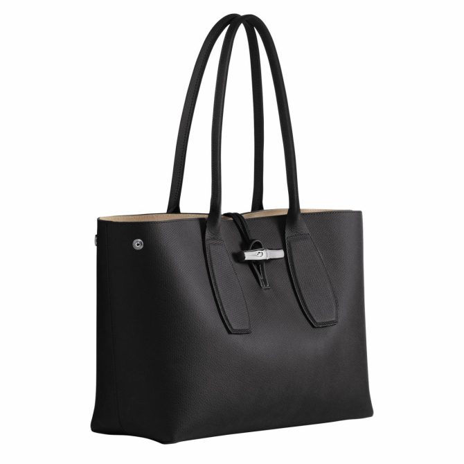 Women Shoulder Bags | Longchamp Le Roseau L Tote Bag Black