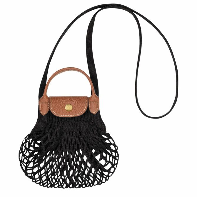 Women Clutches | Longchamp Le Pliage Filet XS Mesh Bag Black