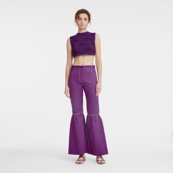 Women Trousers & Shorts | Longchamp Trousers Violet