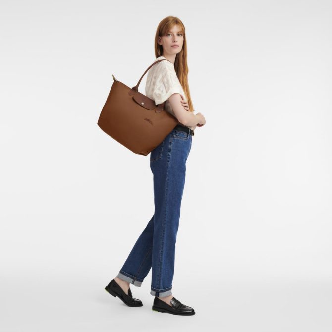 Women Shoulder Bags | Longchamp Le Pliage Green L Tote Bag Cognac