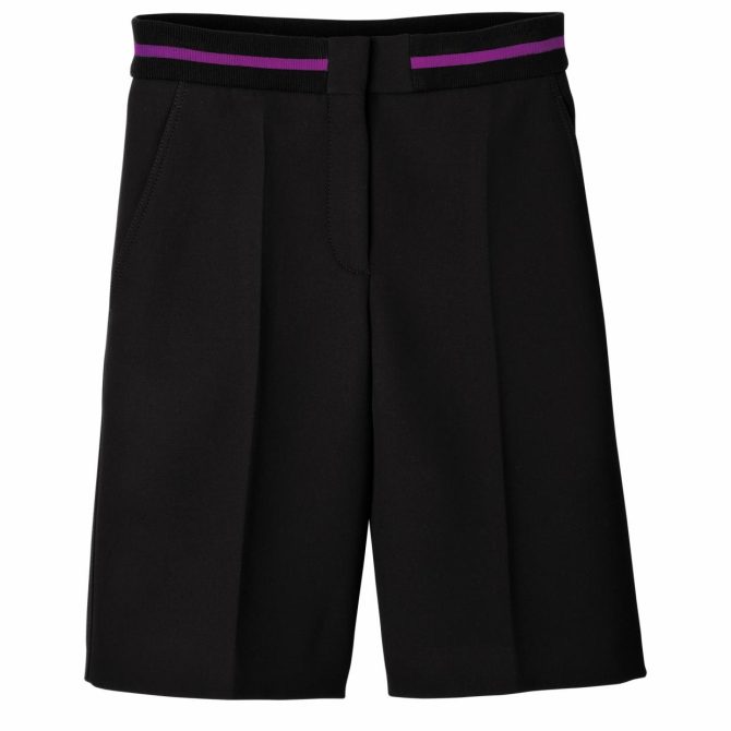 Women Trousers & Shorts | Longchamp Bermuda Shorts Black