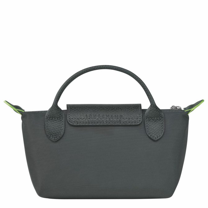 Men/Women Pouches & Cases | Longchamp Le Pliage Green Pouch With Handle Graphite