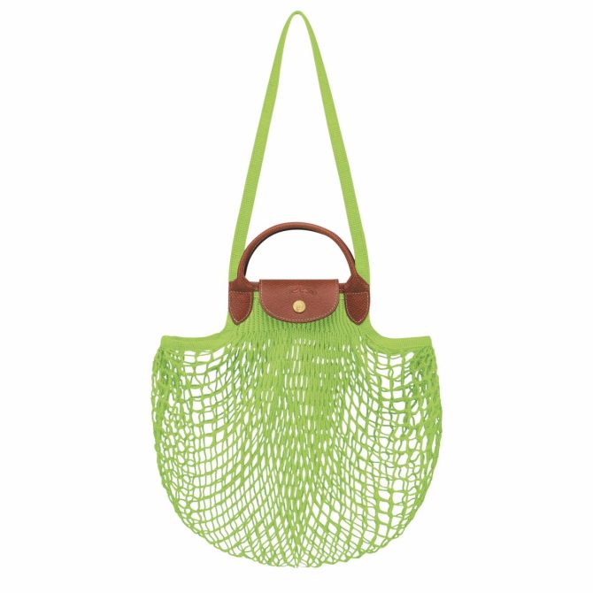 Women Handbags | Longchamp Le Pliage Filet L Mesh Bag Green Light