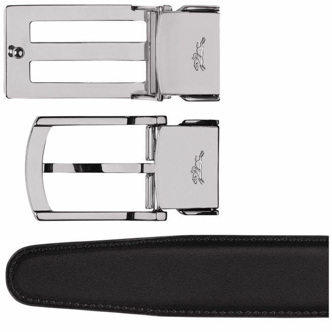 Men Belts | Longchamp Delta Box Men's Belt Set Black/Mocha