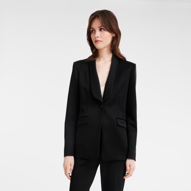 Women Coats & Jackets | Longchamp Fitted Jacket Black