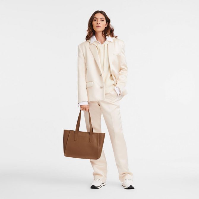 Women Shoulder Bags | Longchamp Le Foulonné L Tote Bag Caramel