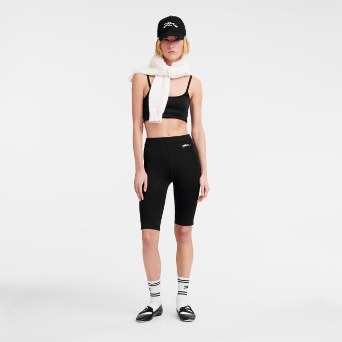 Women Trousers & Shorts | Longchamp Cycling Short Pants Black