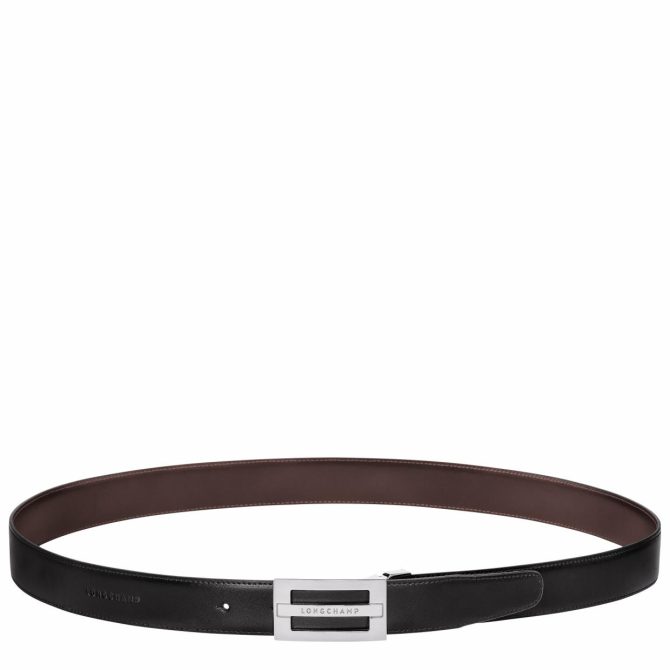 Men Belts | Longchamp Delta Box Black/Mocha