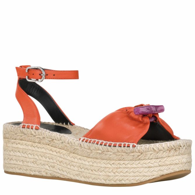 Women Sandals | Longchamp Le Roseau Wedge Espadrilles Sienna