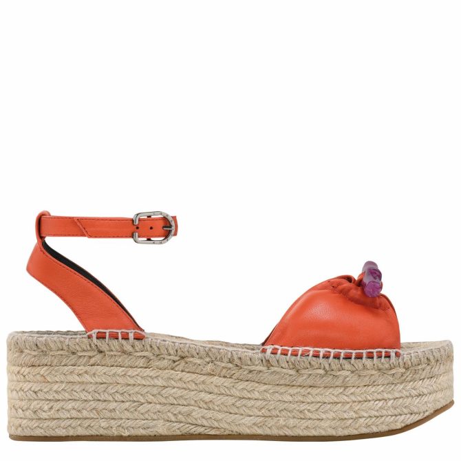 Women Sandals | Longchamp Le Roseau Wedge Espadrilles Sienna