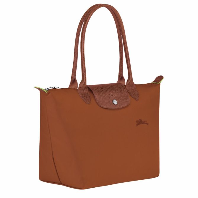 Women Shoulder Bags | Longchamp Le Pliage Green M Tote Bag Cognac