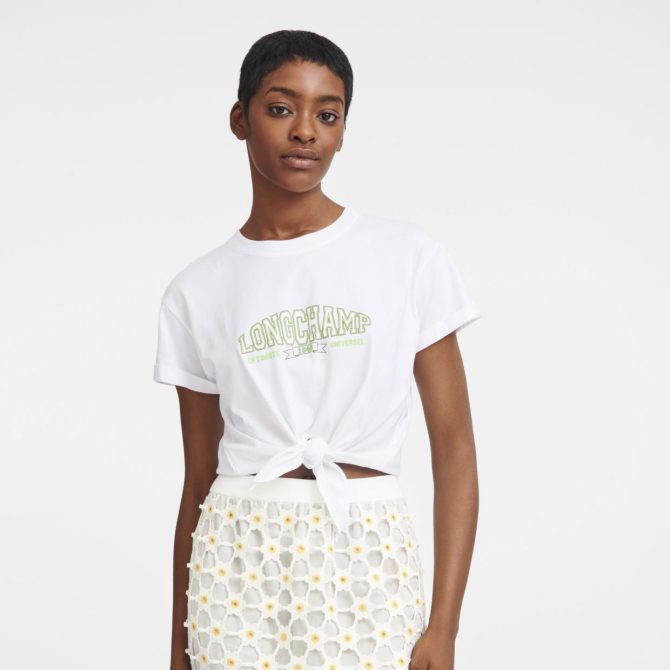 Women Tops & Blouses | Longchamp Tied T-shirt White