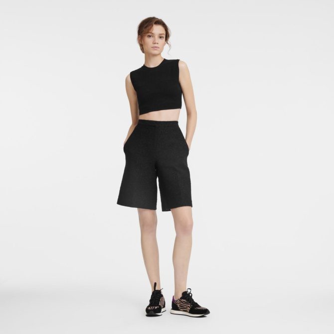 Women Trousers & Shorts | Longchamp Bermuda Shorts Black