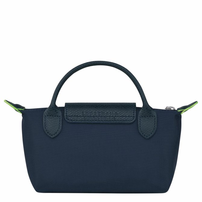 Men/Women Pouches & Cases | Longchamp Le Pliage Green Pouch With Handle Navy