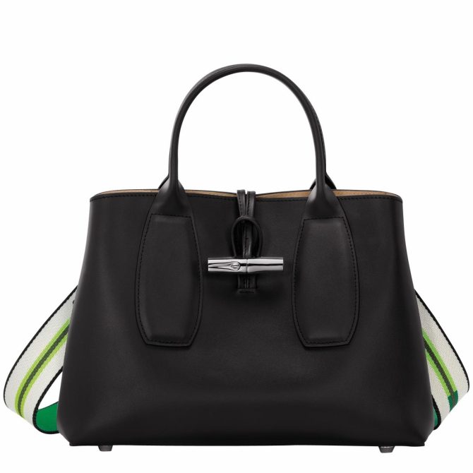 Women Handbags | Longchamp Le Roseau M Handbag Black