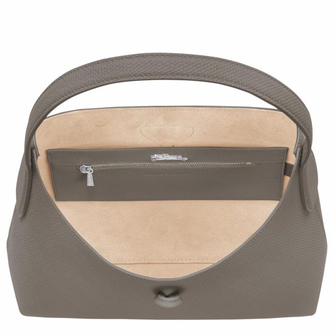 Women Shoulder Bags | Longchamp Le Roseau M Hobo Bag Turtledove