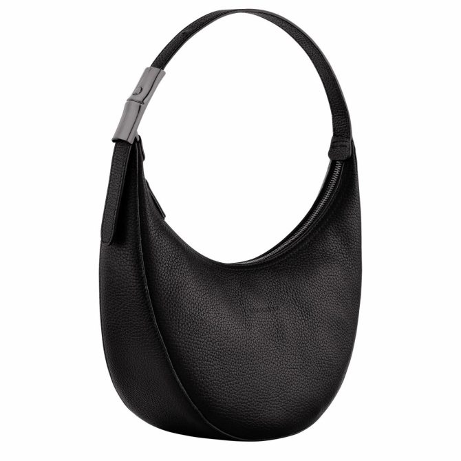 Women Shoulder Bags | Longchamp Le Roseau Essential M Hobo Bag Black