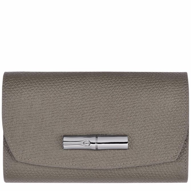 Women Leather Wallets | Longchamp Le Roseau Wallet Turtledove