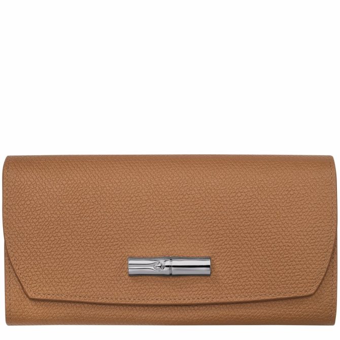 Women Leather Wallets | Longchamp Le Roseau Continental Wallet Natural