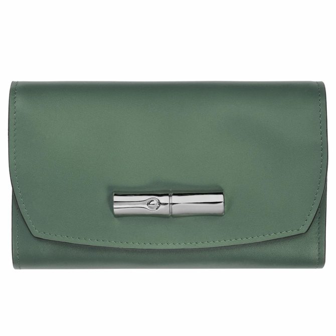 Women Leather Wallets | Longchamp Le Roseau Wallet Sage