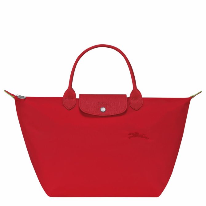 Women Handbags | Longchamp Le Pliage Green M Handbag Tomato