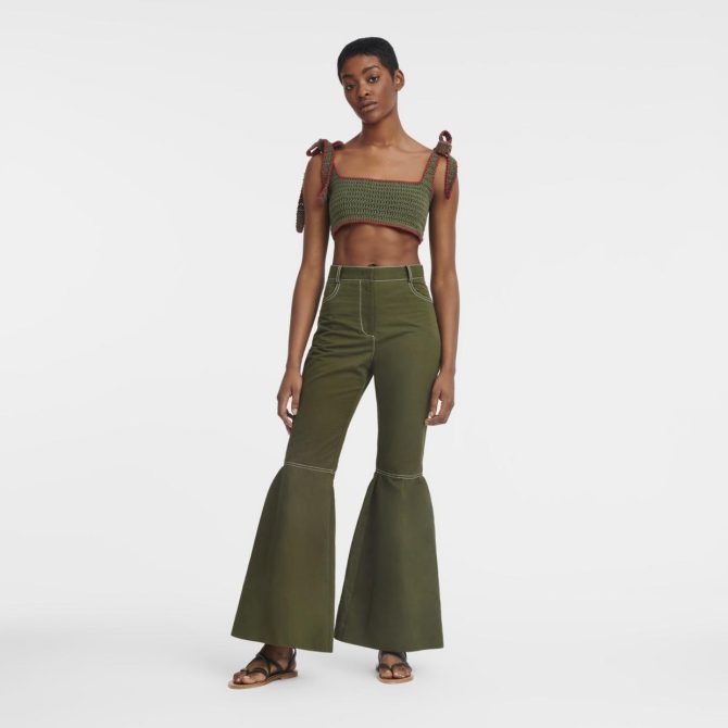 Women Trousers & Shorts | Longchamp Trousers Khaki