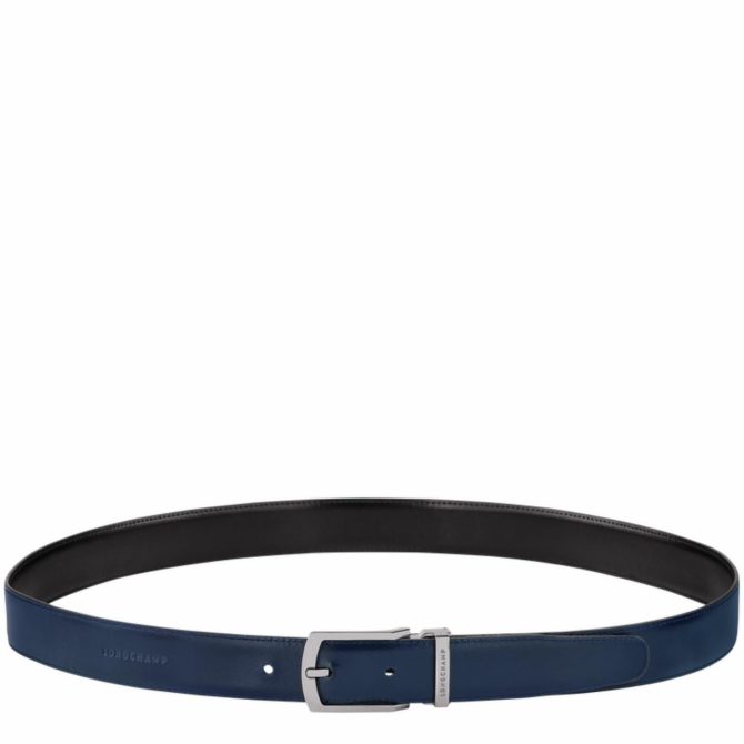 Men Belts | Longchamp Delta Box Black/Navy