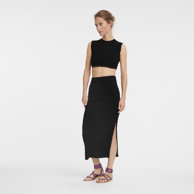 Women Dresses & Skirts | Longchamp Midi Skirt Black