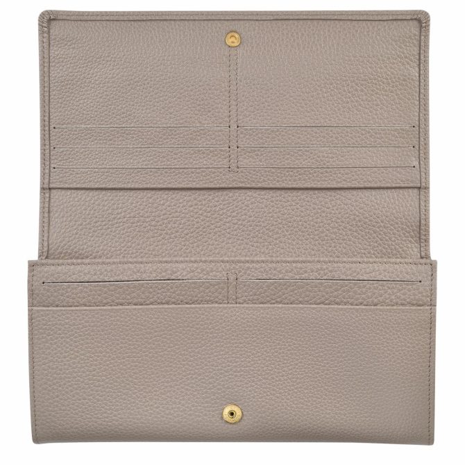 Women Leather Wallets | Longchamp Le Foulonné Continental Wallet Turtledove