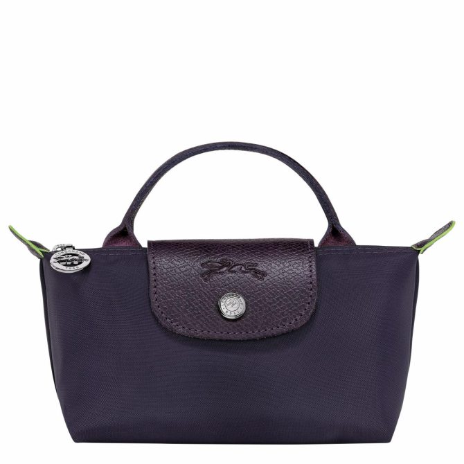 Men/Women Pouches & Cases | Longchamp Le Pliage Green Pouch With Handle Bilberry