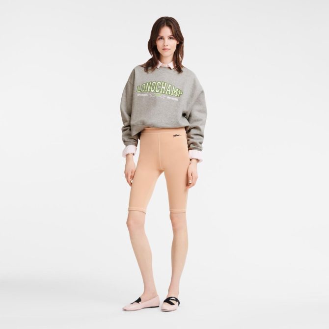 Women Trousers & Shorts | Longchamp Cycling Short Pants Nude