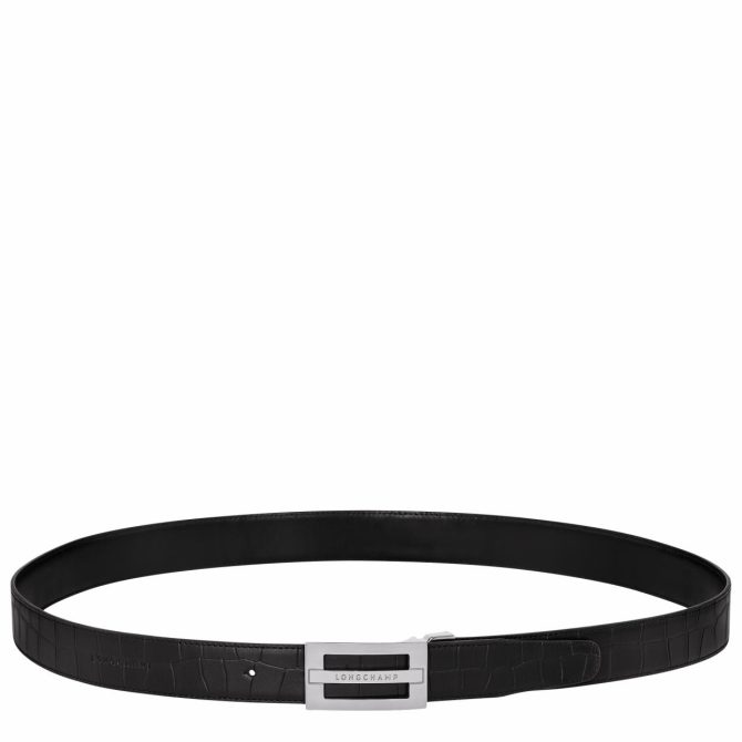 Men Belts | Longchamp Delta Box Men's Belt Black