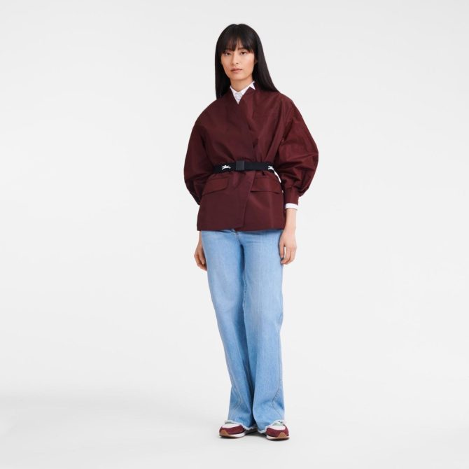 Women Coats & Jackets | Longchamp Kimono Jacket Burgundy