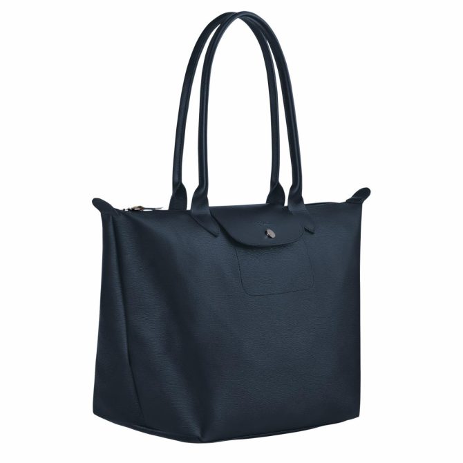 Women Shoulder Bags | Longchamp Le Pliage City L Tote Bag Navy