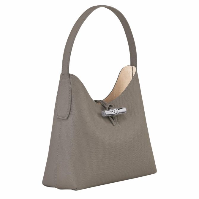 Women Shoulder Bags | Longchamp Le Roseau M Hobo Bag Turtledove