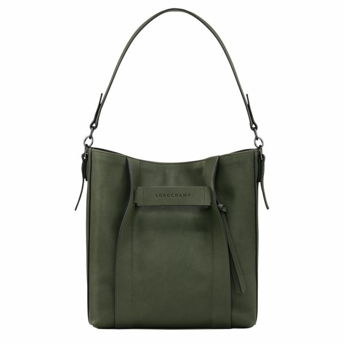 Women Shoulder Bags | Longchamp Longchamp 3D M Hobo Bag Khaki