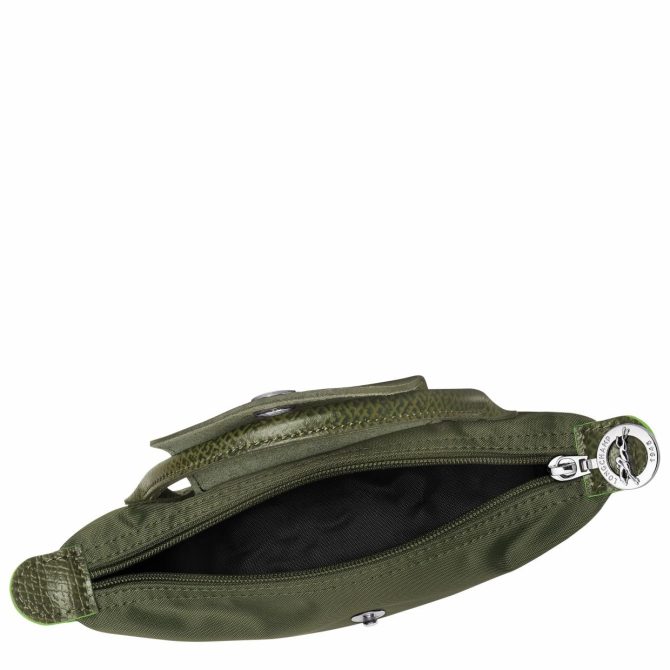 Men/Women Pouches & Cases | Longchamp Le Pliage Green Pouch With Handle Forest