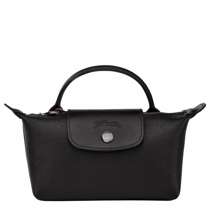 Women Pouches & Cases | Longchamp Le Pliage City Pouch With Handle Black