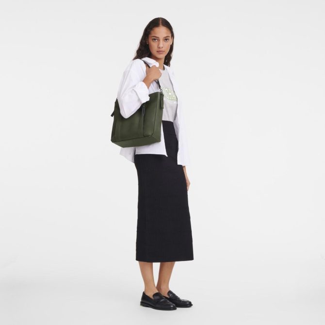 Women Shoulder Bags | Longchamp Longchamp 3D M Hobo Bag Khaki