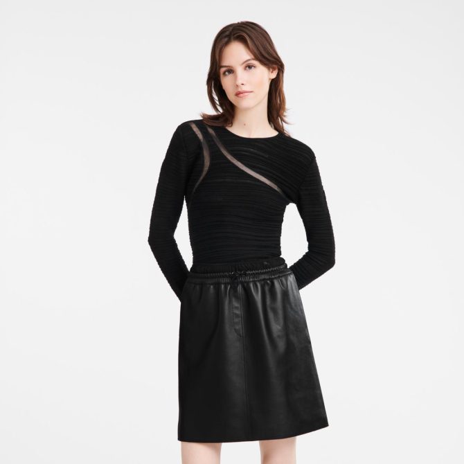 Women Tops & Blouses | Longchamp Short Top Black