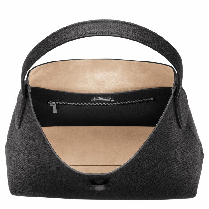 Women Shoulder Bags | Longchamp Le Roseau M Hobo Bag Black