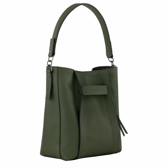 Women Shoulder Bags | Longchamp Longchamp 3D M Hobo Bag Khaki