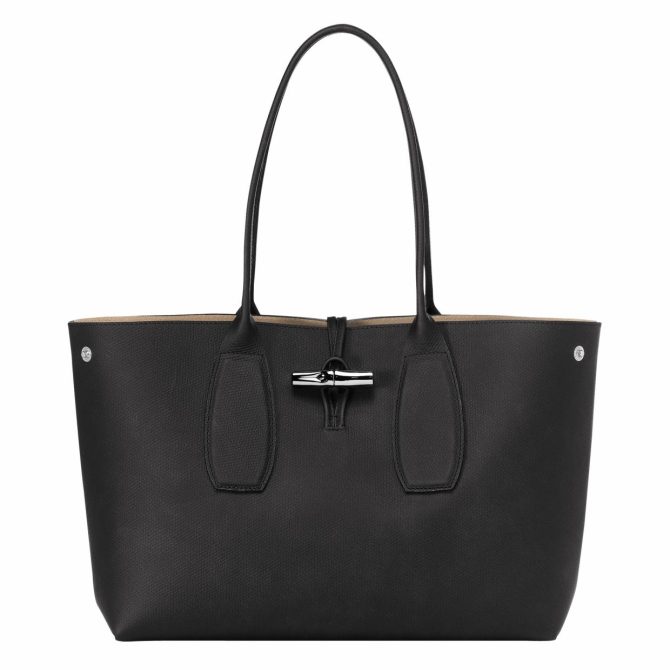 Women Shoulder Bags | Longchamp Le Roseau L Tote Bag Black