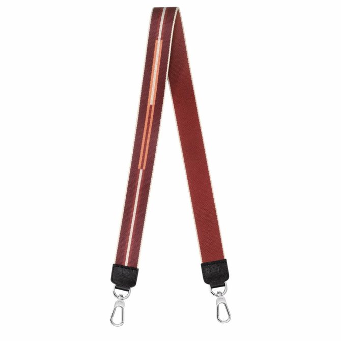 Women/Men Shoulder Straps | Longchamp Longchamp Rayures Shoulder Strap Chestnut