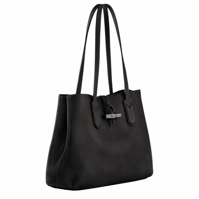 Women Shoulder Bags | Longchamp Le Roseau Essential M Tote Bag Black