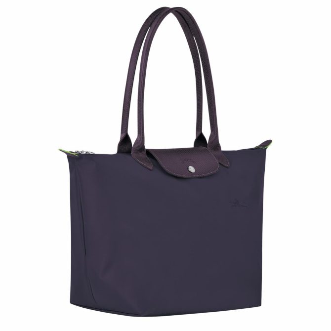 Women Shoulder Bags | Longchamp Le Pliage Green L Tote Bag Bilberry