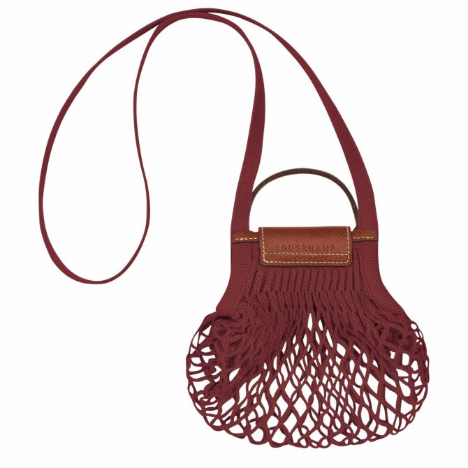 Women Clutches | Longchamp Le Pliage Filet XS Mesh Bag Mahogany