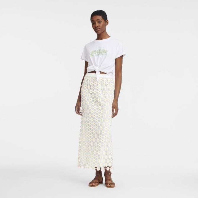 Women Dresses & Skirts | Longchamp Long Skirt White