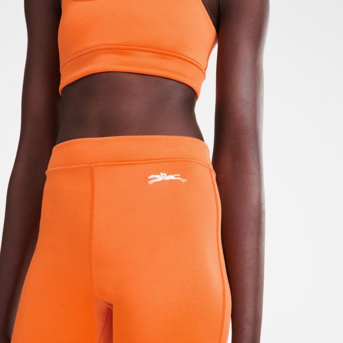 Women Trousers & Shorts | Longchamp Cycling Short Pants Orange